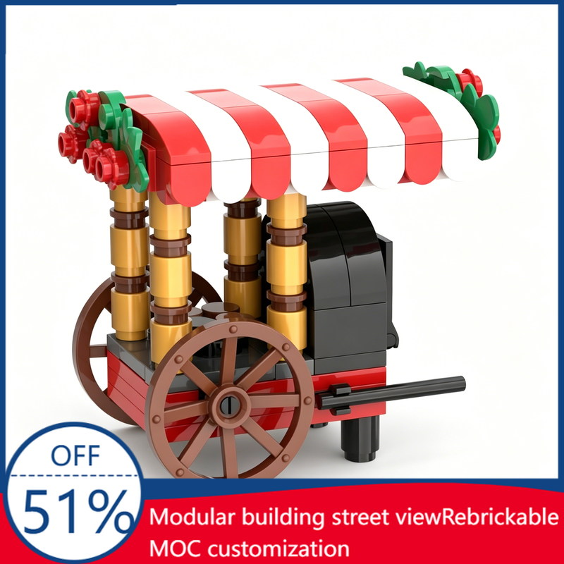 Building Block Mini - NEW 150Pcs Roasted Chestnut Cart Winter