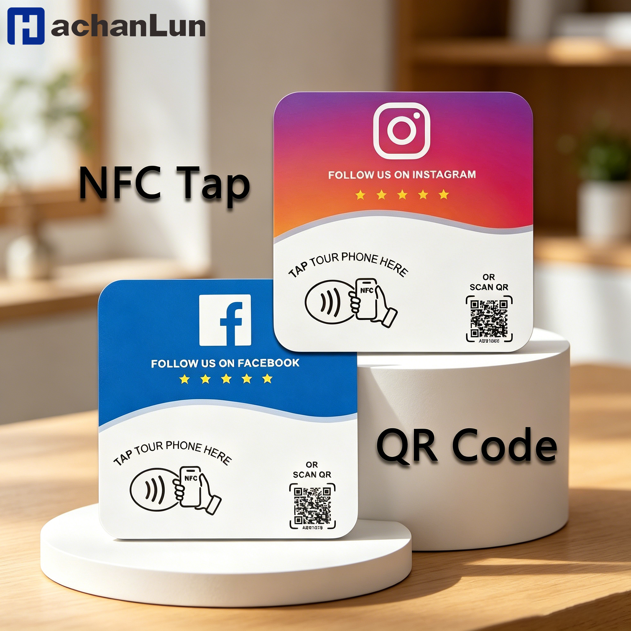 Graded Card Display - NTAG215 Programmable NFC Standing Card Editable