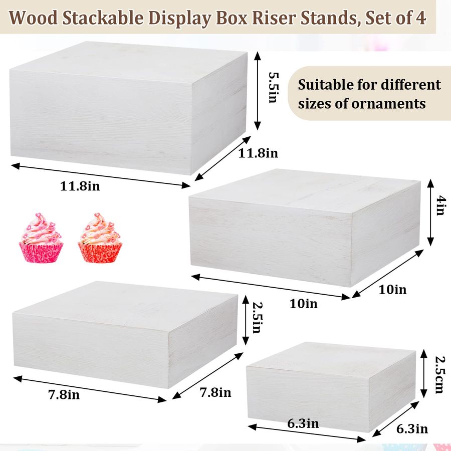 Set of 4 Large Wood Display Ri - Display Risers Set recensie en prijs