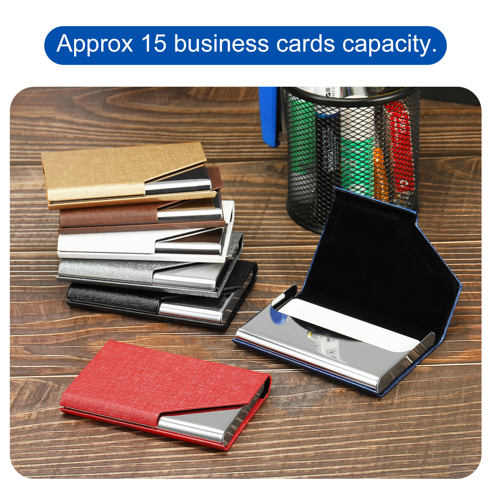 1/2Pcs Business Card Holder PU - Card Top Loader recensie en prijs
